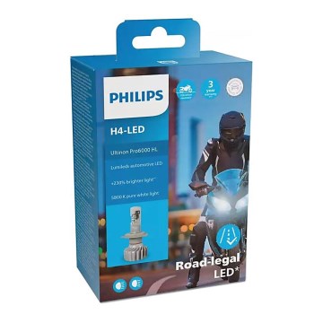 LED Motorcycle bulb Philips ULTION 11342 U6000 X1 H4 P43t-38/18W/12V 5800K