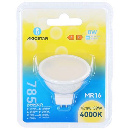 LED MR16 Bulb GU5.3/8W/12V 4000K - Aigostar