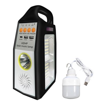 LED Multifunctional solar lamp with a speaker and power bank LED/5W/7200mAh IP65