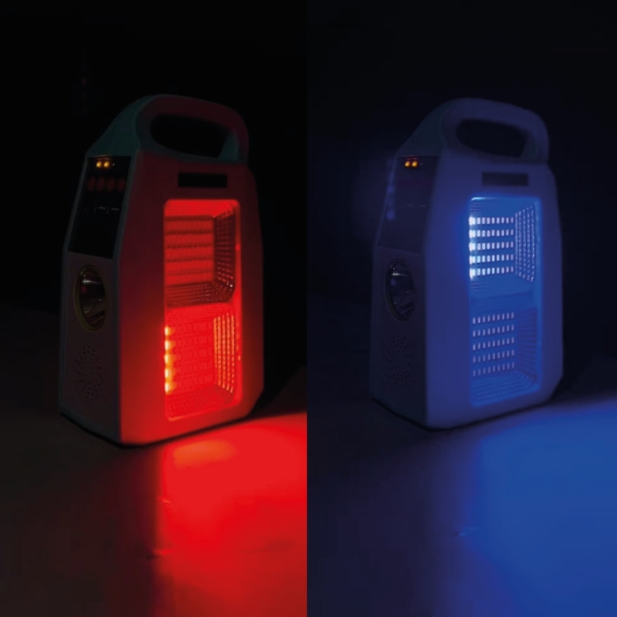 LED Multifunctional solar lamp with a speaker and power bank LED/5W/7200mAh IP65