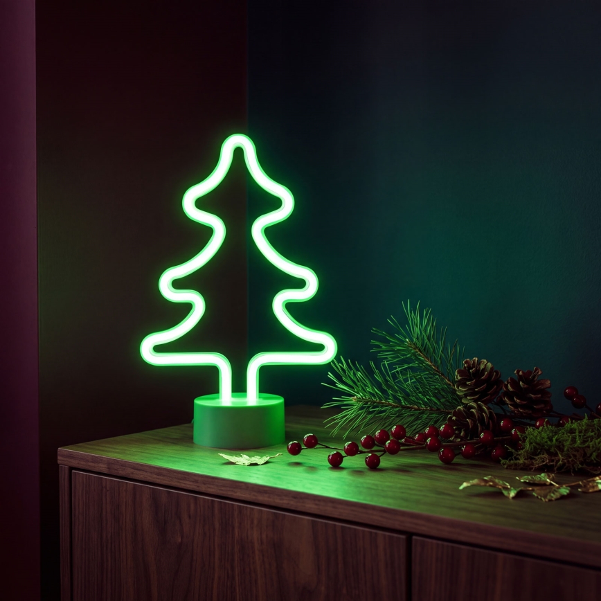 LED Neon Table Decoration LED/2W/3xAA USB Tree