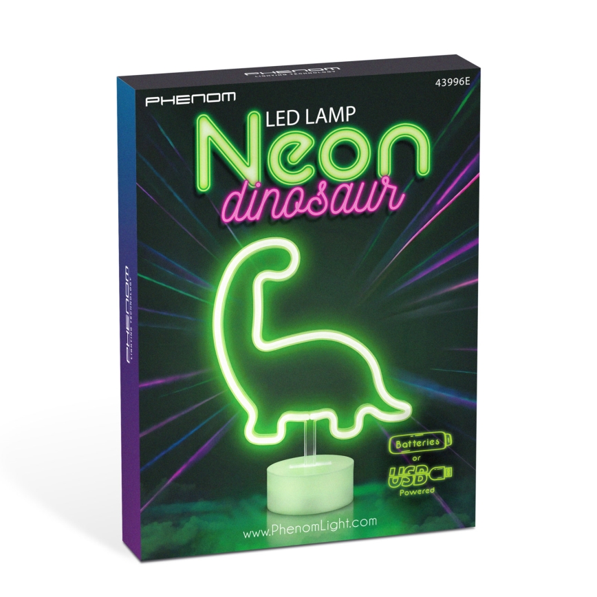 LED Neon Tabletop Decoration LED/2W/3xAA USB Dinosaur