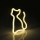 LED Neon wall decoration CAT LED/3W/3xAA USB yellow