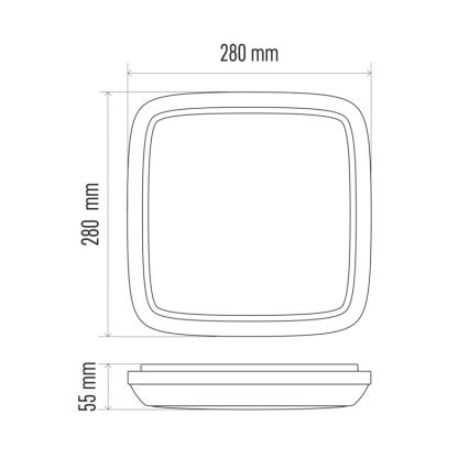 LED Outdoor ceiling light DORI LED/18W/230V IP54 square