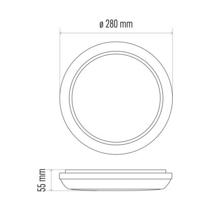 LED Outdoor ceiling light DORI LED/24W/230V IP54 round