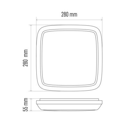 LED Outdoor ceiling light DORI LED/24W/230V IP54 square