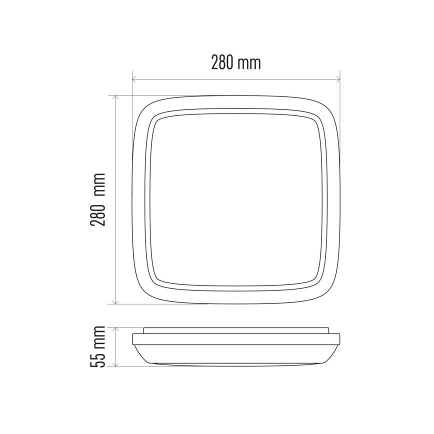 LED Outdoor ceiling light DORI LED/24W/230V IP54 square