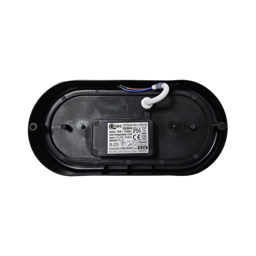 LED Outdoor ceiling light LED/15W/230V 4200K 20x9,8 cm IP64 black
