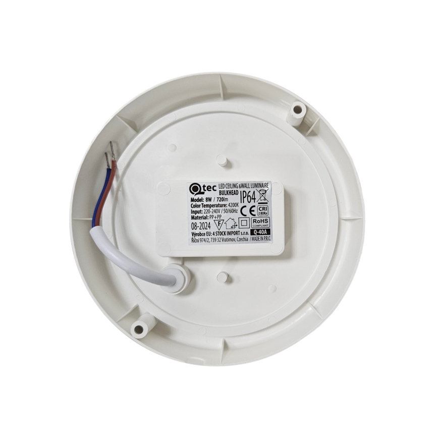 LED Outdoor Ceiling Light LED/8W/230V 4200K Ø 14 cm IP64 White