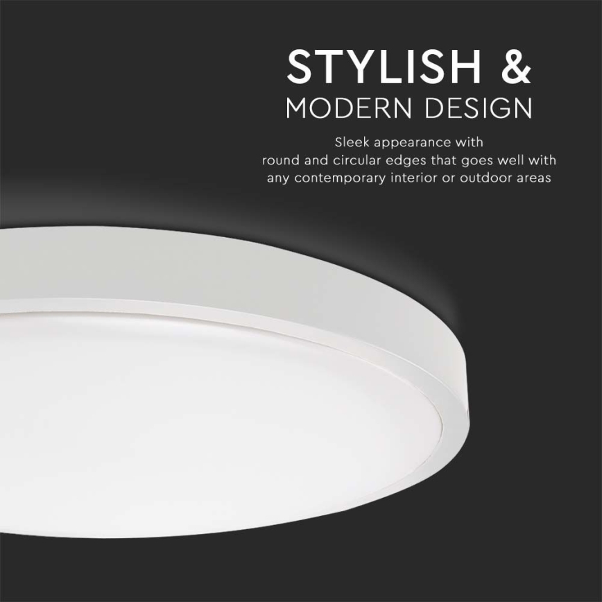LED Outdoor ceiling light with a sensor LED/18W/230V 3000K IP44 white