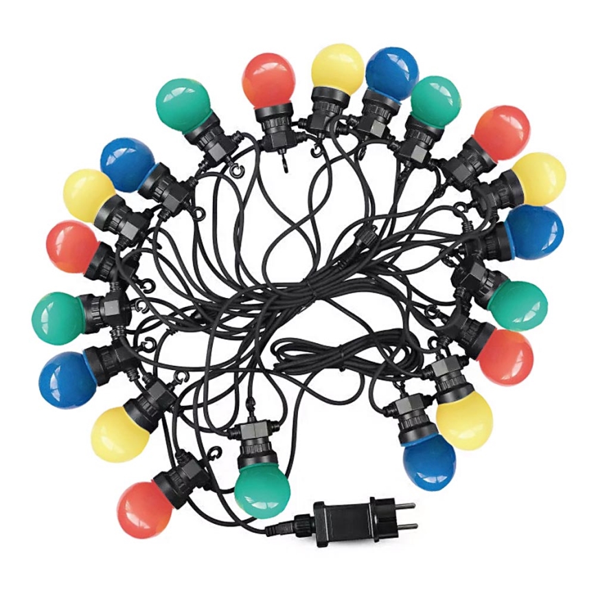 LED Outdoor chain STRING RGB 10m 20xLED/0,5W/230V IP44