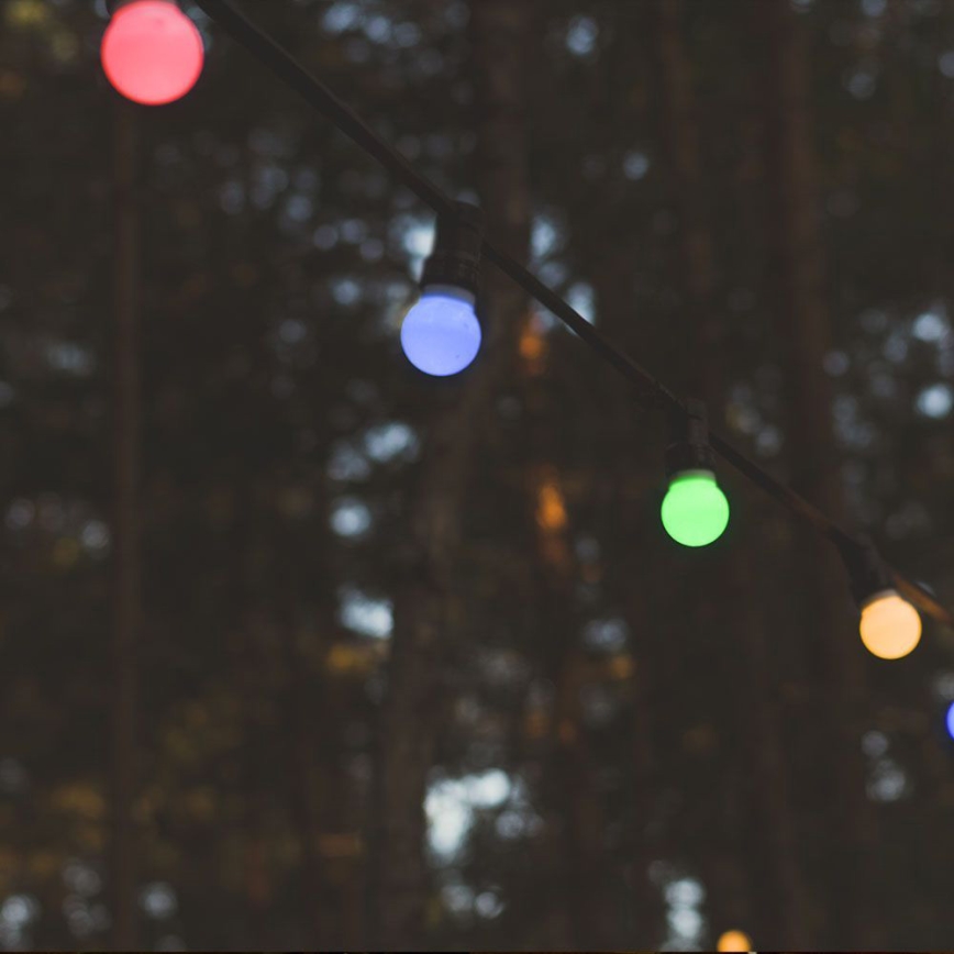 LED Outdoor chain STRING RGB 10m 20xLED/0,5W/230V IP44