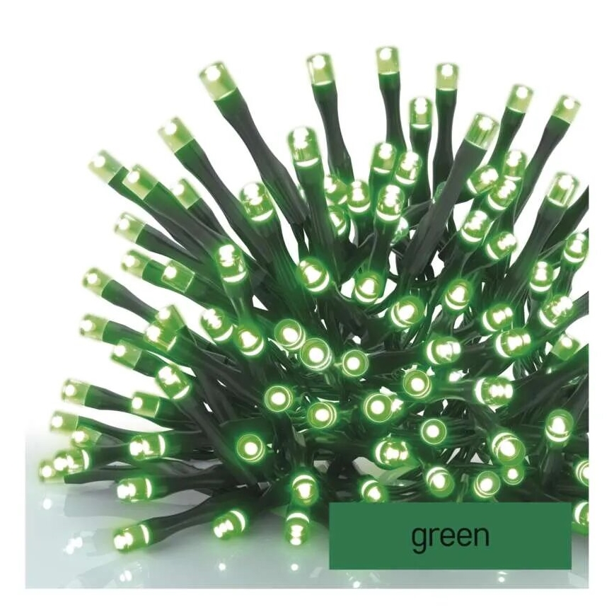 LED Outdoor Christmas chain 100xLED/10m IP44 green