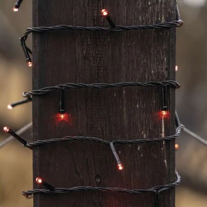 LED Outdoor Christmas chain 100xLED/10m IP44 red