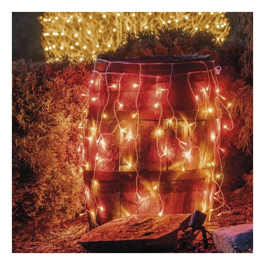 LED Outdoor Christmas chain 100xLED/2,5x0,9m IP44 red/vintage