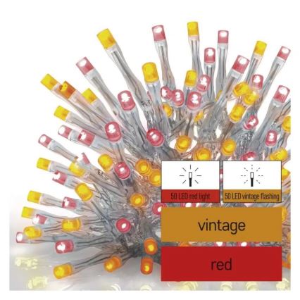 LED Outdoor Christmas chain 100xLED/2,5x0,9m IP44 red/vintage