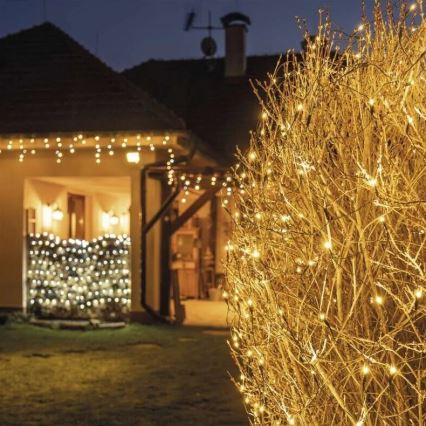 LED Outdoor Christmas chain 160xLED/2x1,5m IP44 warm white