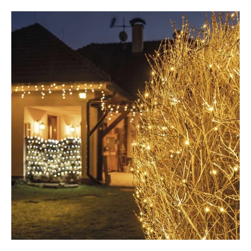LED Outdoor Christmas chain 160xLED/2x1,5m IP44 warm white