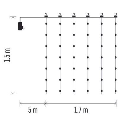 LED Outdoor Christmas chain 180xLED/8 functions 6,7 m IP44 warm white