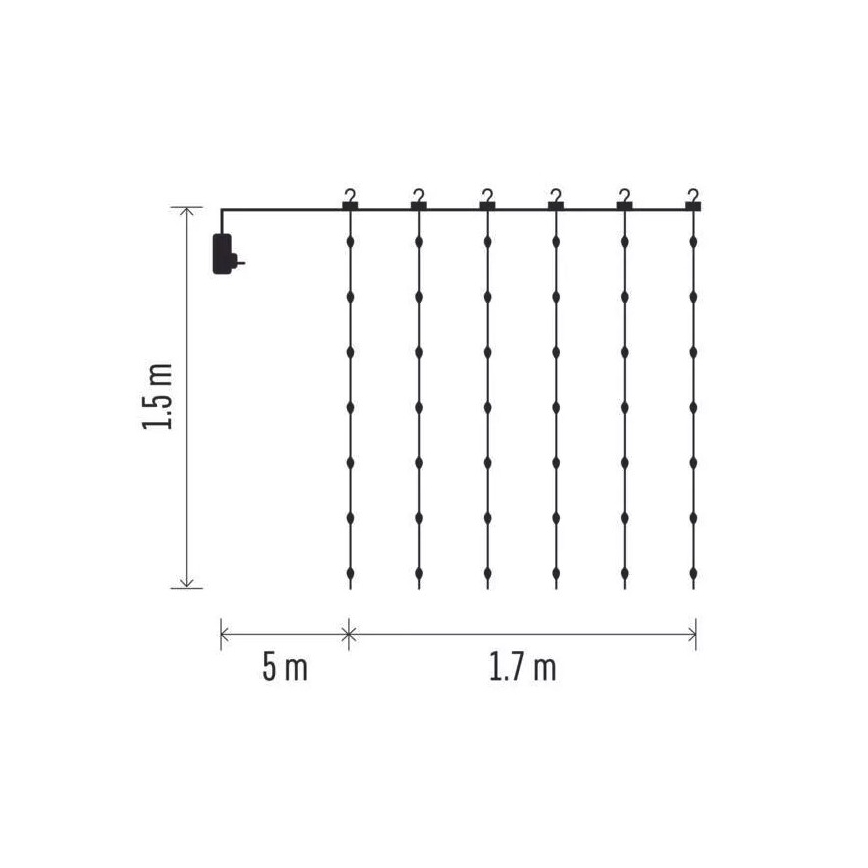 LED Outdoor Christmas chain 180xLED/8 functions 6,7 m IP44 warm white