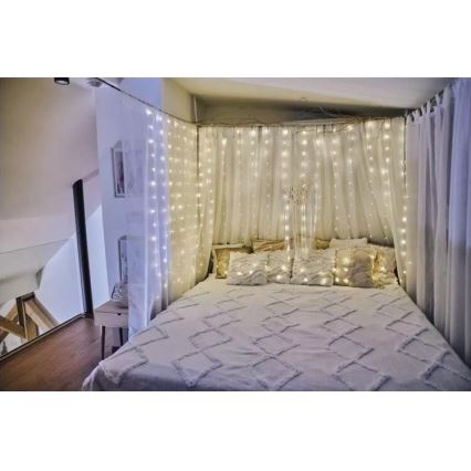 LED Outdoor Christmas chain 240xLED/8 functions 6,7 m IP44 warm white