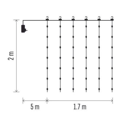 LED Outdoor Christmas chain 240xLED/8 functions 6,7 m IP44 warm white