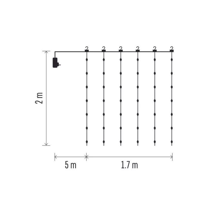LED Outdoor Christmas chain 240xLED/8 functions 6,7 m IP44 warm white