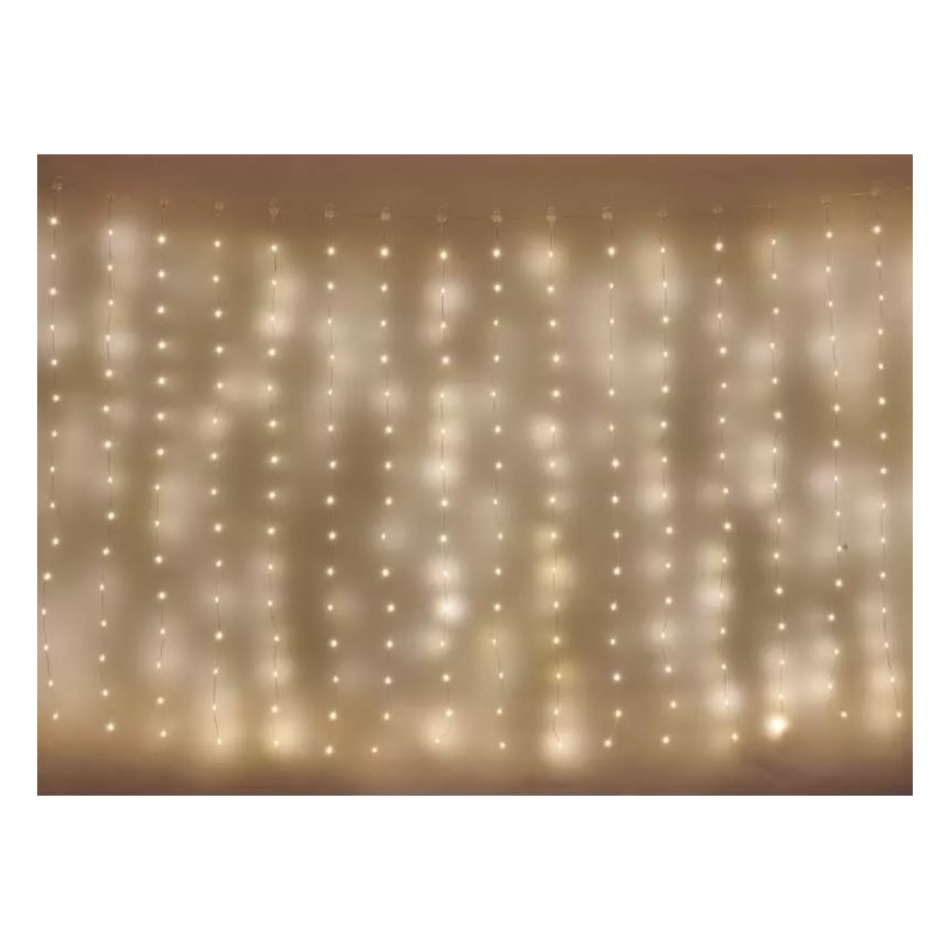 LED Outdoor Christmas chain 300xLED/8 functions 7,9 m IP44 warm white