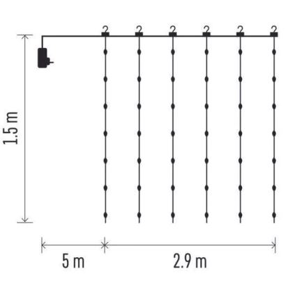 LED Outdoor Christmas chain 300xLED/8 functions 7,9 m IP44 warm white