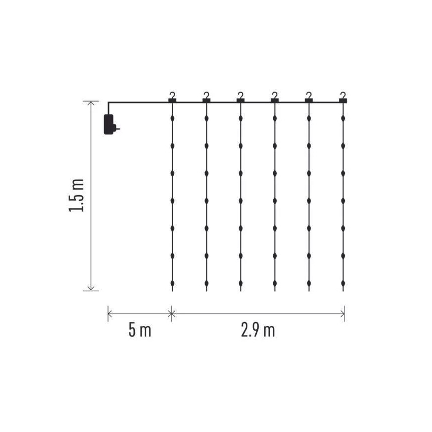 LED Outdoor Christmas chain 300xLED/8 functions 7,9 m IP44 warm white