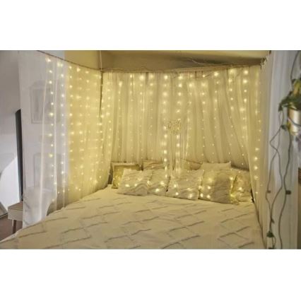 LED Outdoor Christmas chain 400xLED/8 functions 7,9 m IP44 warm white