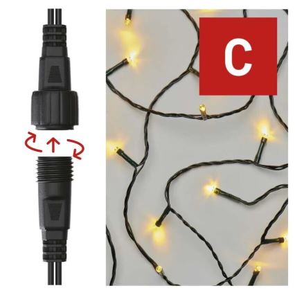 LED Outdoor Christmas chain 50xLED/5m IP44 warm white