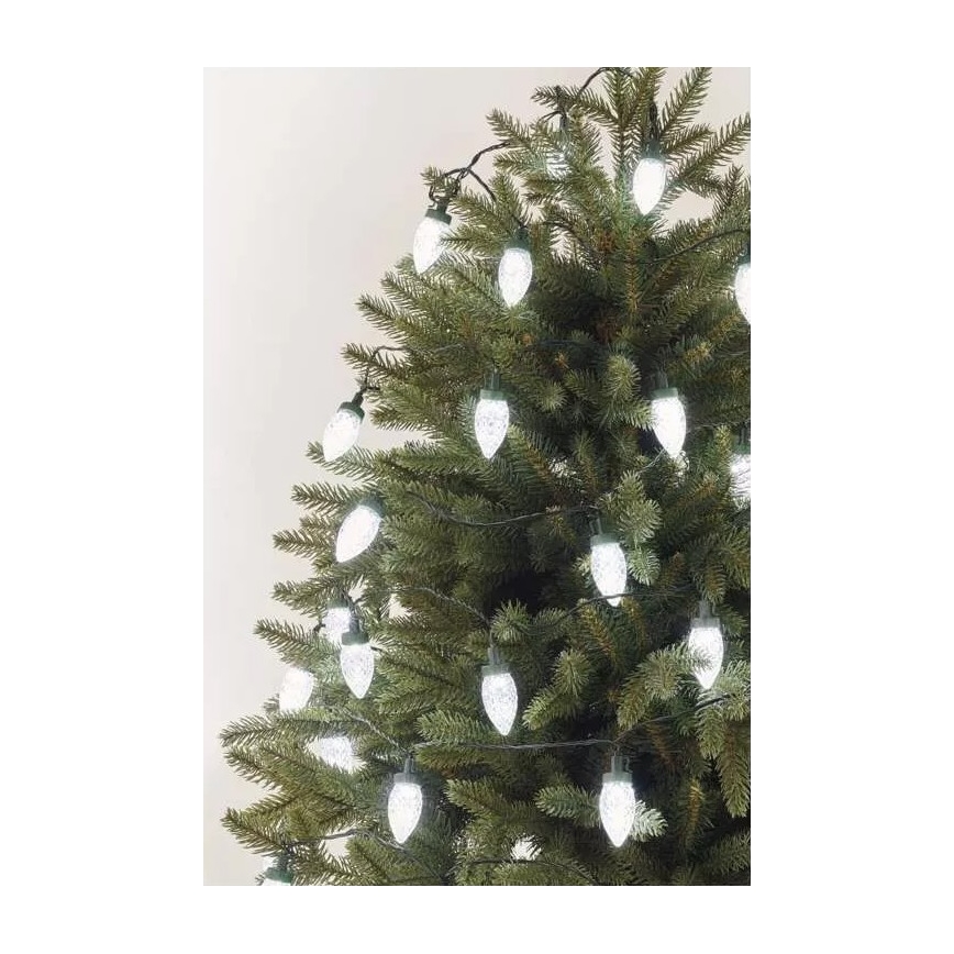 LED Outdoor Christmas chain 50xLED/8 functions 14,8 m IP44 cool white