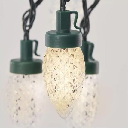LED Outdoor Christmas chain 50xLED/8 functions 14,8 m IP44 warm white