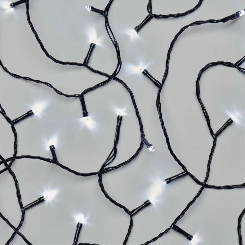 LED Outdoor Christmas chain 80xLED/3xAA 6,1m IP44 cool white