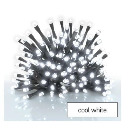 LED Outdoor Christmas chain 80xLED/3xAA 6,1m IP44 cool white