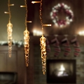 LED Outdoor Christmas Curtain Lights, 180 LEDs, 3.5 x 0.7 m, IP44, Warm White