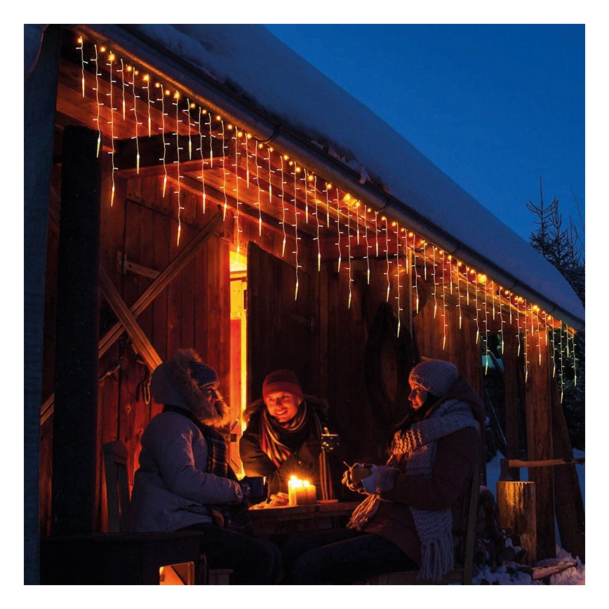 LED Outdoor Christmas Curtain Lights, 180 LEDs, 3.5 x 0.7 m, IP44, Warm White