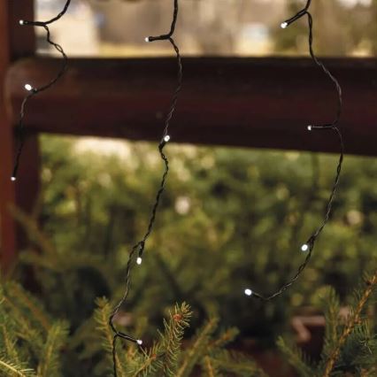 LED Outdoor Christmas String Lights, 100 LEDs / 2.5 × 0.9 m, IP44, Cool White