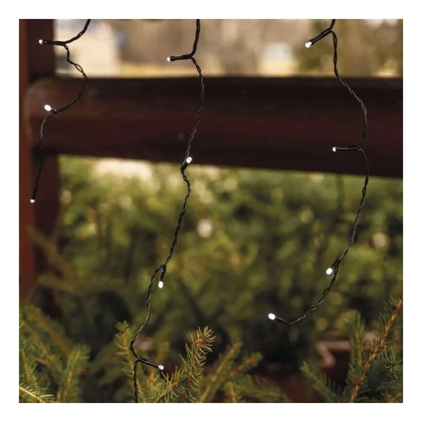 LED Outdoor Christmas String Lights, 100 LEDs / 2.5 × 0.9 m, IP44, Cool White