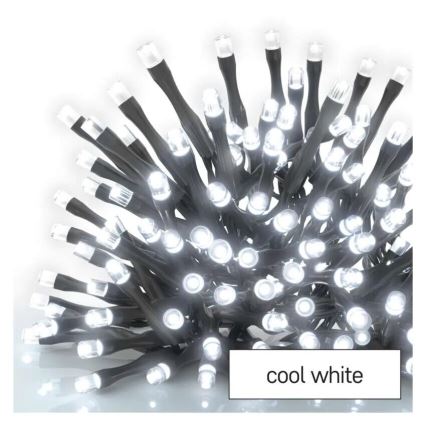 LED Outdoor Christmas String Lights, 100 LEDs / 2.5 × 0.9 m, IP44, Cool White