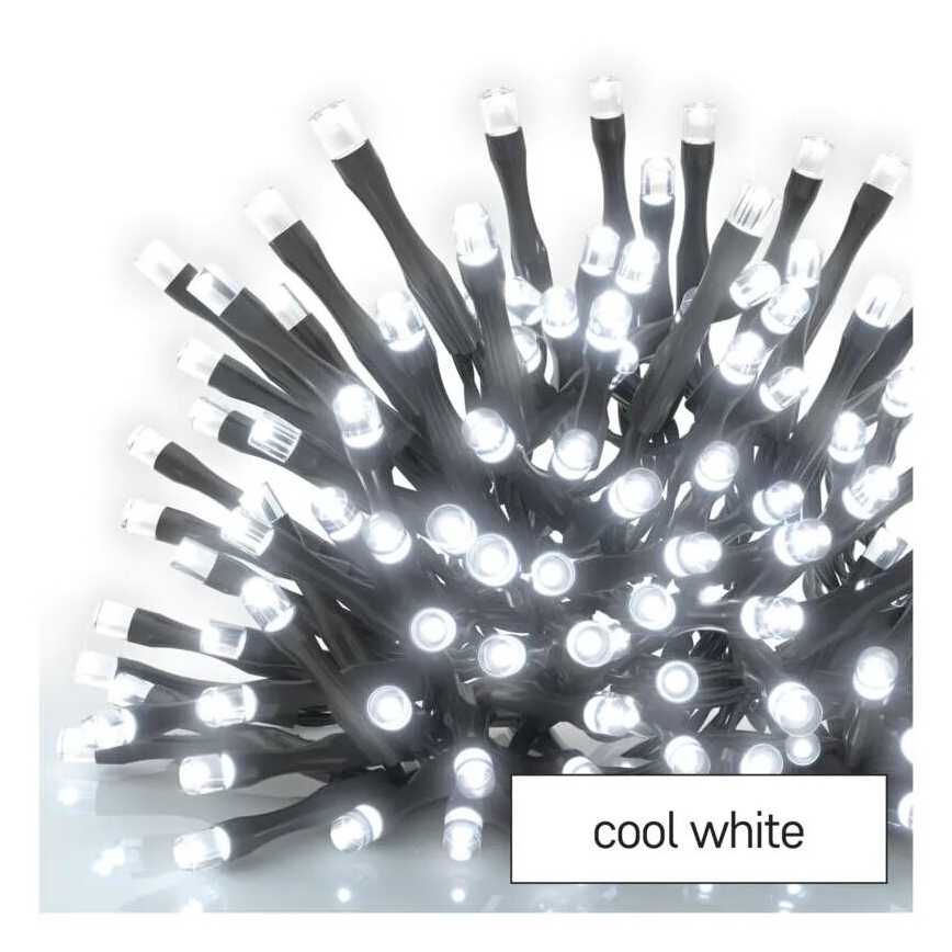LED Outdoor Christmas String Lights, 100 LEDs / 2.5 × 0.9 m, IP44, Cool White