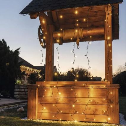LED Outdoor Christmas String Lights 100xLED/1x2m IP44 Warm White