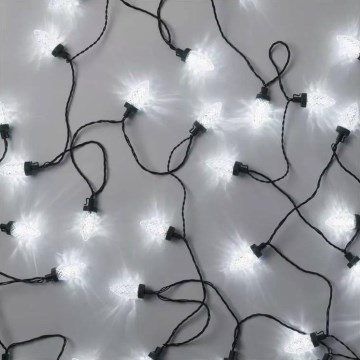 LED Outdoor Christmas String Lights, 50 LEDs / 8 functions, 14.8 m, IP44, cool white
