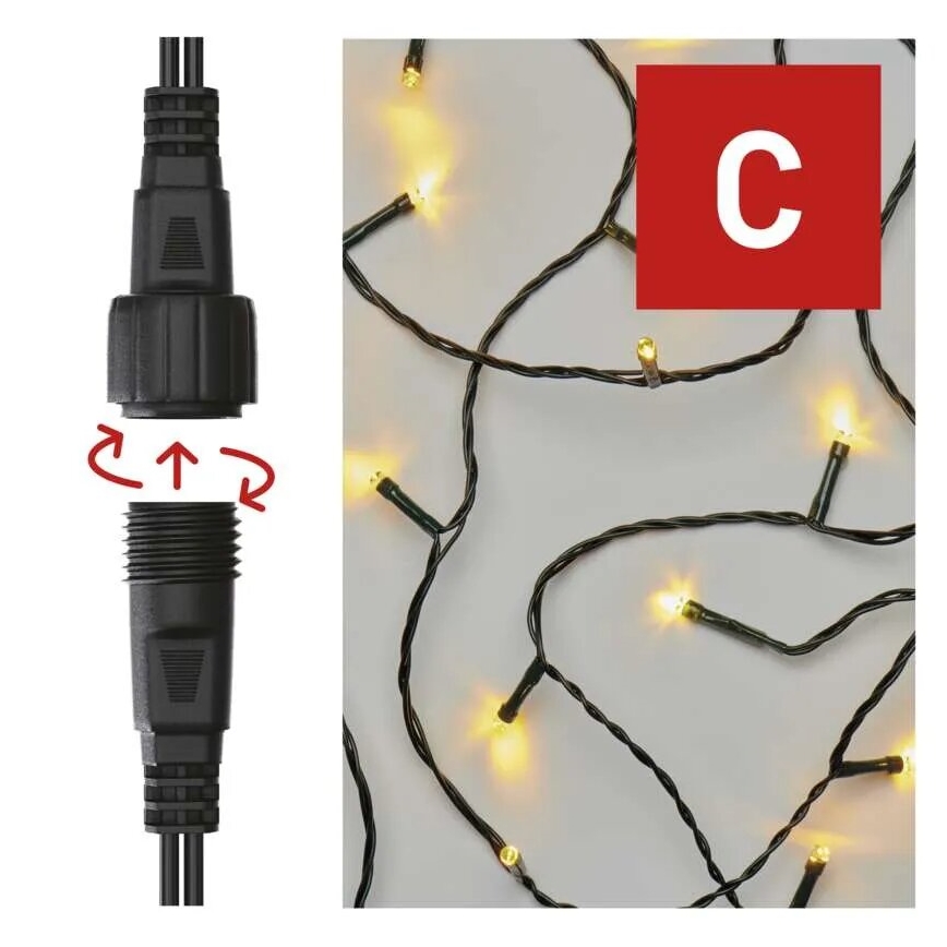 LED Outdoor Christmas String Lights 50xLED/5m IP44 warm white