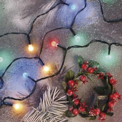 LED Outdoor Christmas String Lights, 80 LEDs, 8 Modes, 13 m, Multicolor, IP44