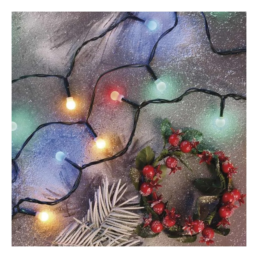 LED Outdoor Christmas String Lights, 80 LEDs, 8 Modes, 13 m, Multicolor, IP44