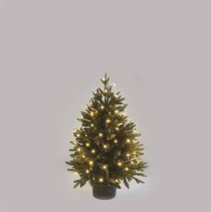 LED outdoor Christmas string lights 80xLED/3xAA 6.1 m IP44 warm white