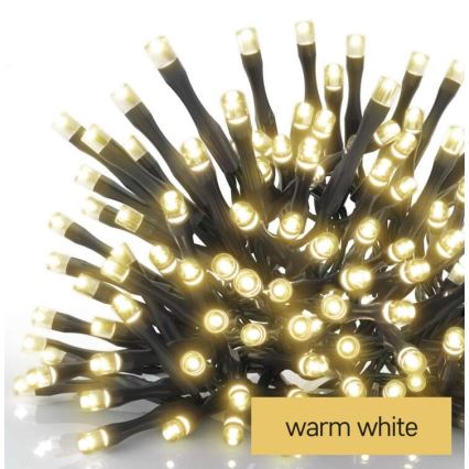 LED outdoor Christmas string lights 80xLED/3xAA 6.1 m IP44 warm white