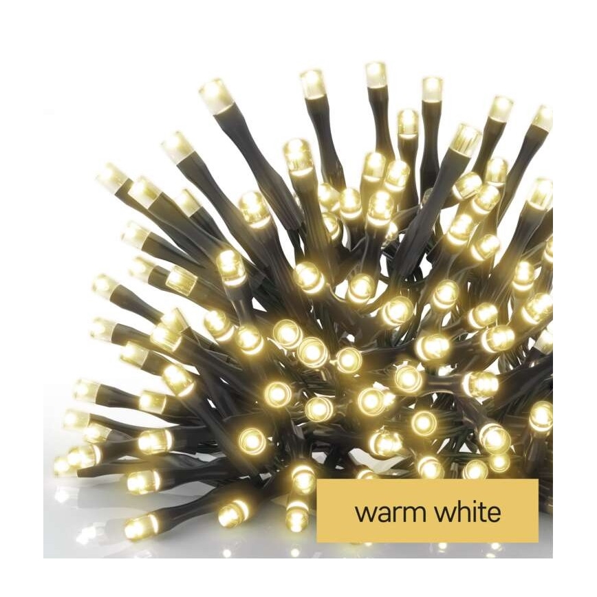 LED outdoor Christmas string lights 80xLED/3xAA 6.1 m IP44 warm white